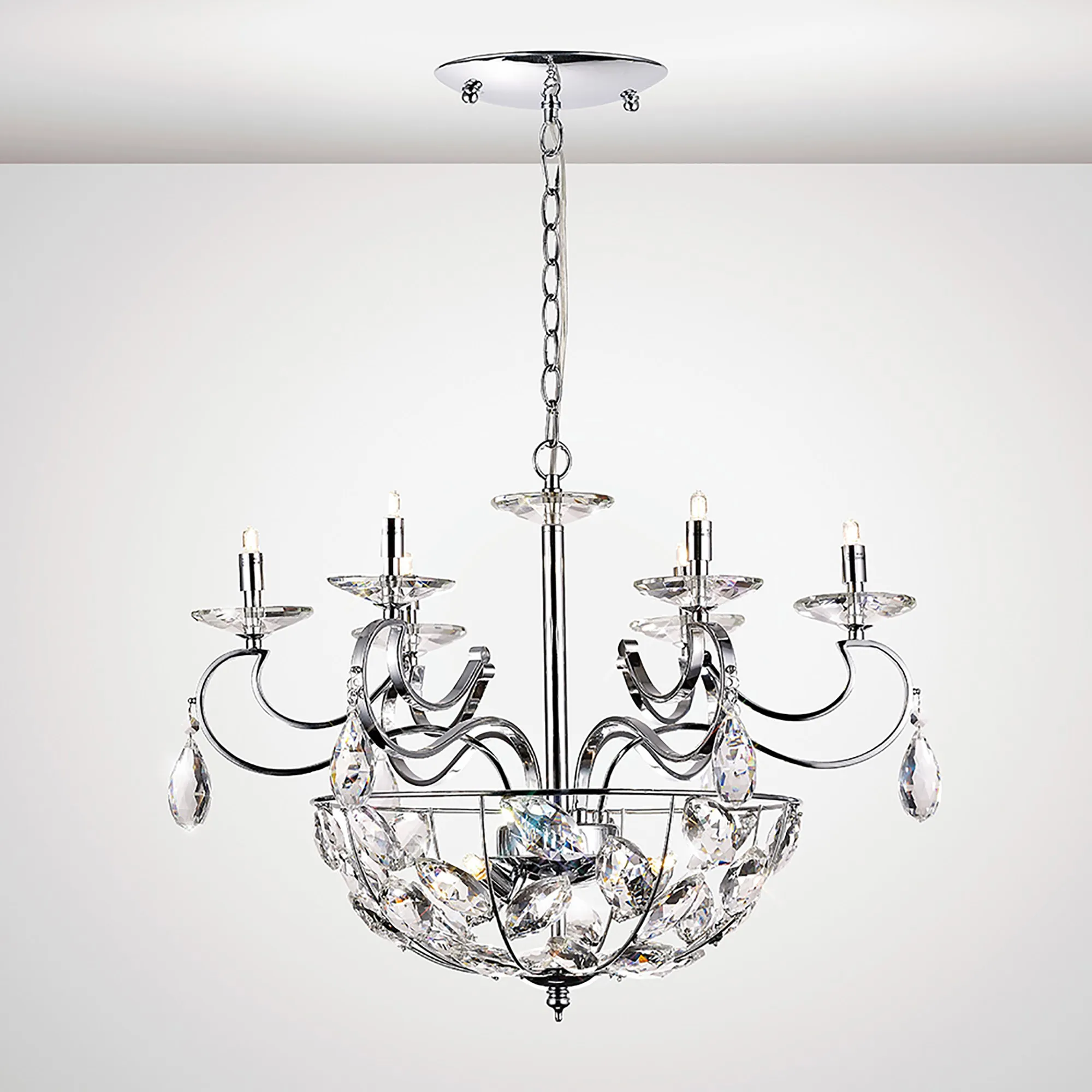 IL31650  Galilea Crystal Pendant 9 Light